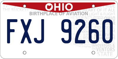 OH license plate FXJ9260