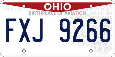 OH license plate FXJ9266