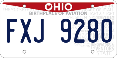 OH license plate FXJ9280