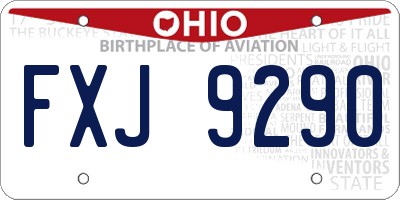 OH license plate FXJ9290
