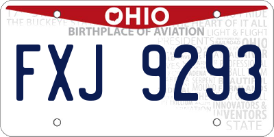 OH license plate FXJ9293