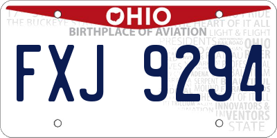 OH license plate FXJ9294