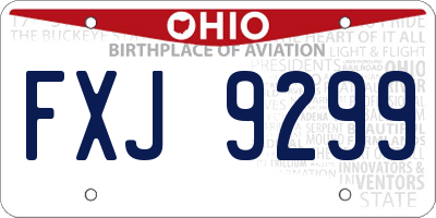 OH license plate FXJ9299