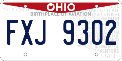 OH license plate FXJ9302