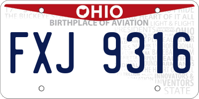 OH license plate FXJ9316