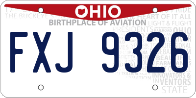 OH license plate FXJ9326