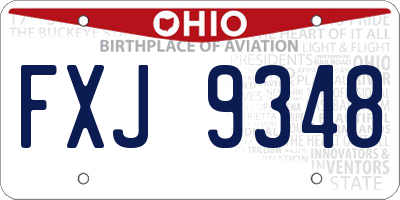 OH license plate FXJ9348