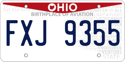 OH license plate FXJ9355