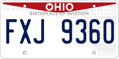 OH license plate FXJ9360