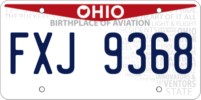 OH license plate FXJ9368