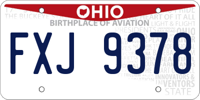 OH license plate FXJ9378