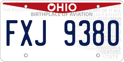 OH license plate FXJ9380