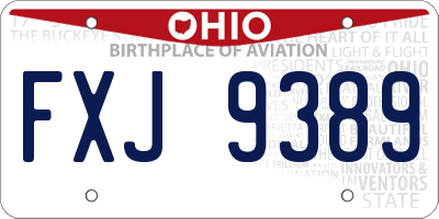 OH license plate FXJ9389