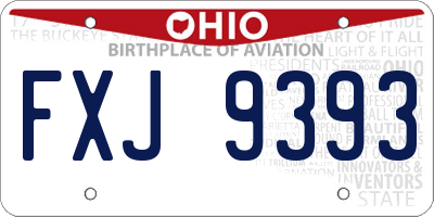 OH license plate FXJ9393