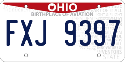 OH license plate FXJ9397