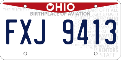 OH license plate FXJ9413