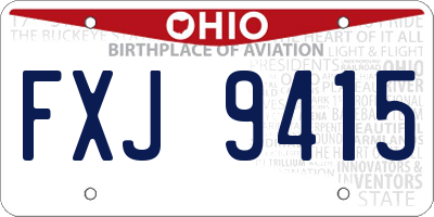 OH license plate FXJ9415
