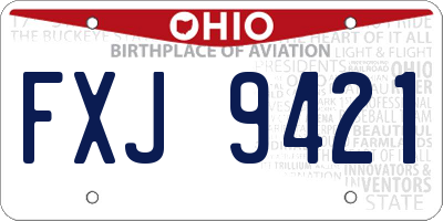 OH license plate FXJ9421