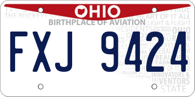 OH license plate FXJ9424