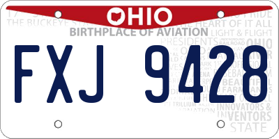OH license plate FXJ9428