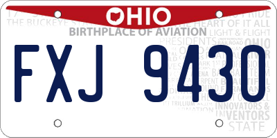 OH license plate FXJ9430