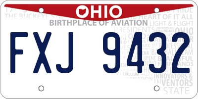 OH license plate FXJ9432