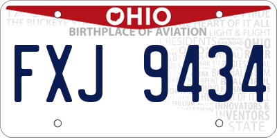 OH license plate FXJ9434