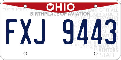 OH license plate FXJ9443