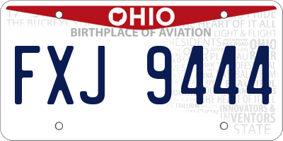 OH license plate FXJ9444