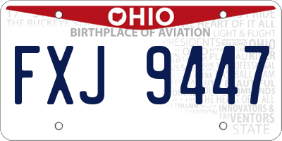 OH license plate FXJ9447