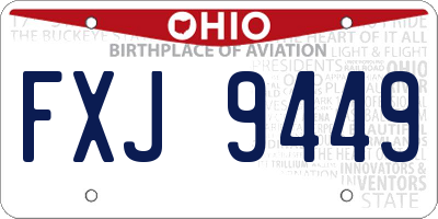 OH license plate FXJ9449