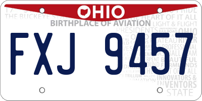 OH license plate FXJ9457