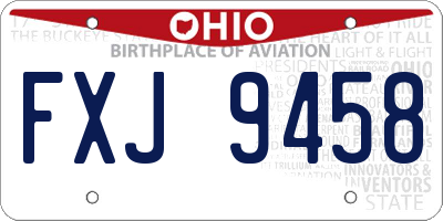 OH license plate FXJ9458