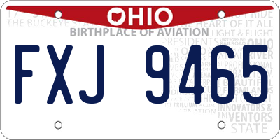 OH license plate FXJ9465