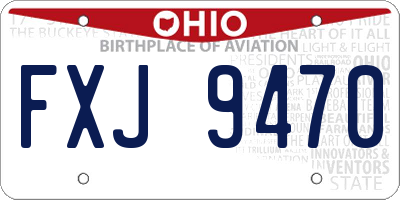 OH license plate FXJ9470