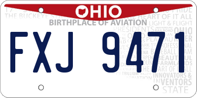 OH license plate FXJ9471