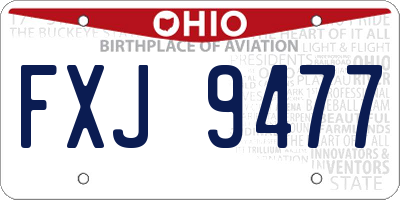 OH license plate FXJ9477