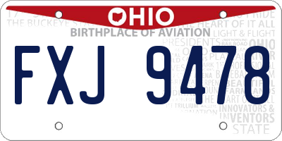 OH license plate FXJ9478