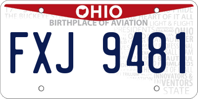 OH license plate FXJ9481