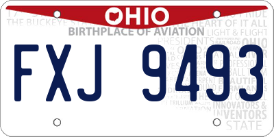 OH license plate FXJ9493