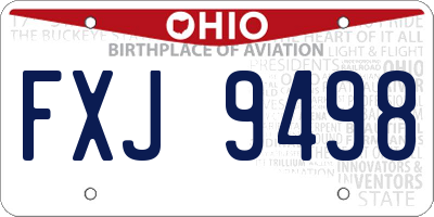OH license plate FXJ9498