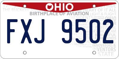 OH license plate FXJ9502