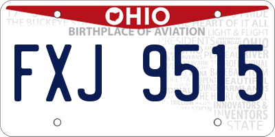 OH license plate FXJ9515