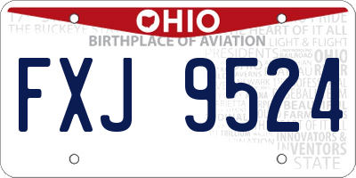 OH license plate FXJ9524