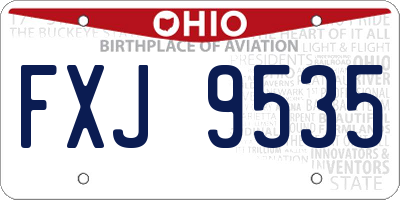 OH license plate FXJ9535