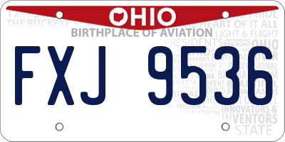 OH license plate FXJ9536