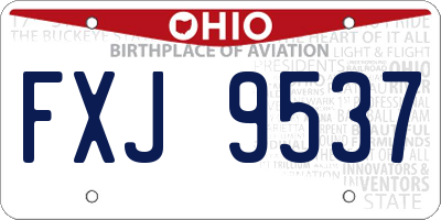 OH license plate FXJ9537