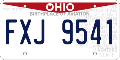 OH license plate FXJ9541