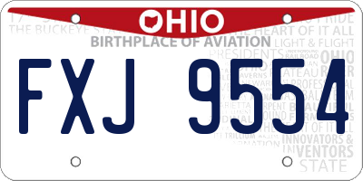 OH license plate FXJ9554
