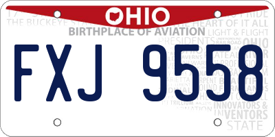 OH license plate FXJ9558